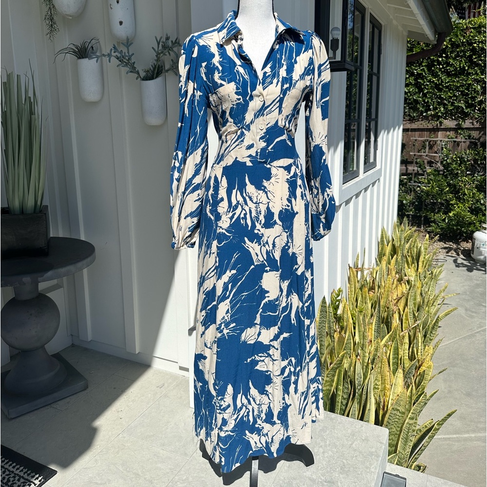 ZARA BLUE AND WHITE DRESS